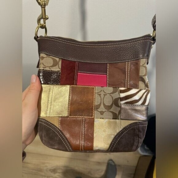EUC- VINTAGE Y2K PATCHWORK COACH CROSSBODY - Picture 1 of 16